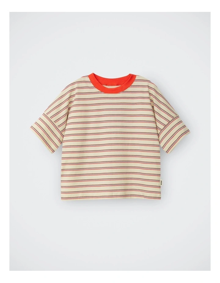 Kids Drop Shoulder Tee in Tri Stripe image 1