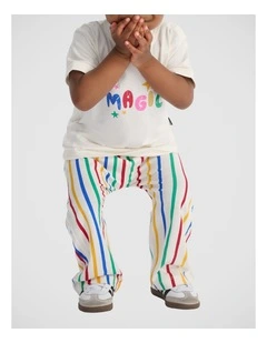 Roomies Tape Wide Leg Pant in Circus Stripe
