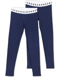 Hipster Legging 2 Pack (Sizes 1-10) in Black