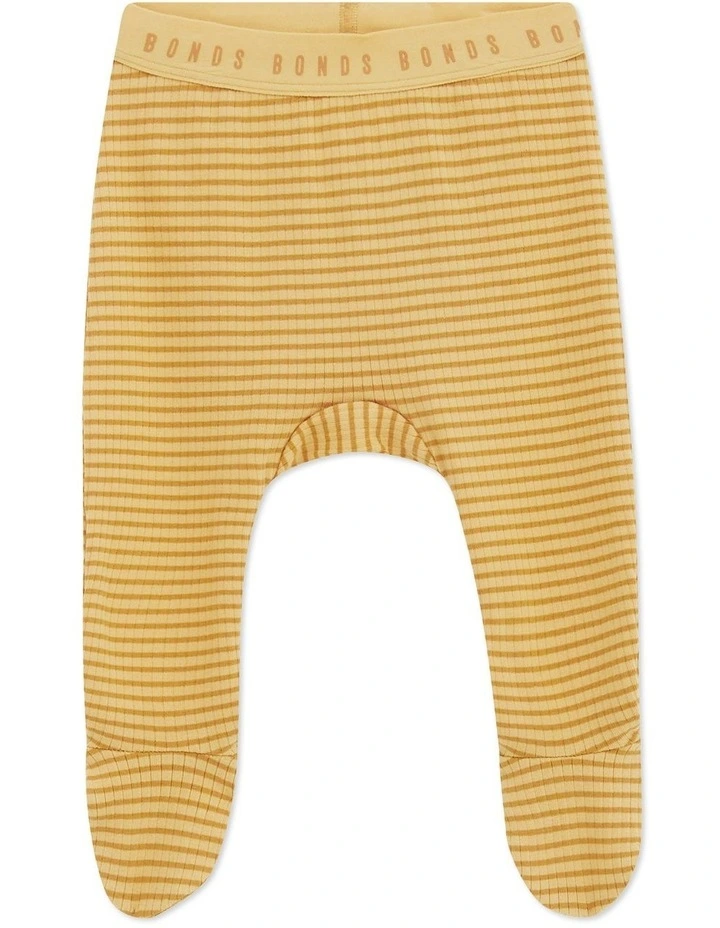 Newbies Rib Foot Legging in Beige image 1
