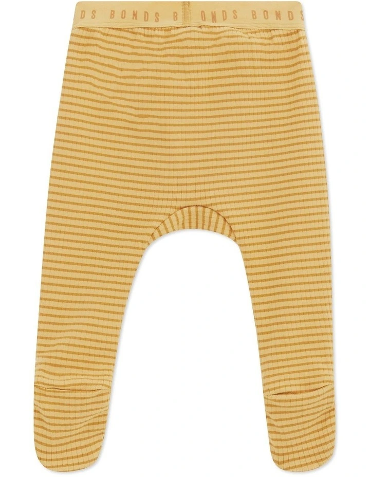 Newbies Rib Foot Legging in Beige image 2