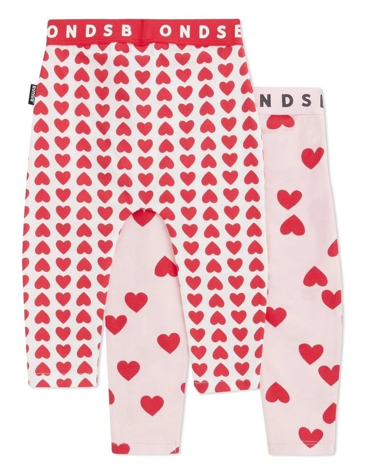 Roomies Legging 2 Pack in Mon Cheri Pink/Sweet Hearts image 2