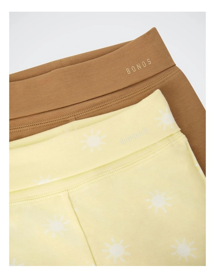 Baby Wondergrow Print Legging 2 Pack in Sunday Sun / Spiced Nutmeg image 3