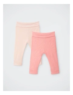 Baby Wondergrow Textured Legging 2 Pack in Daisy Dream / Plush Party
