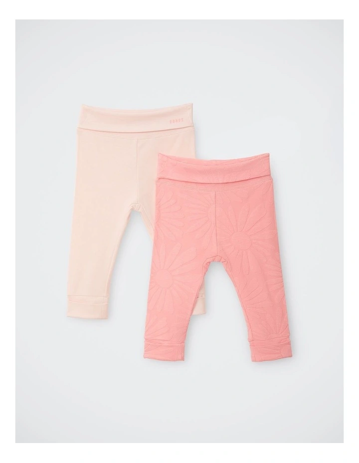 Baby Wondergrow Textured Legging 2 Pack in Daisy Dream / Plush Party image 1
