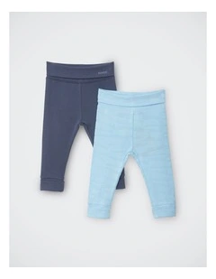 Baby Wondergrow Textured Legging 2 Pack in Little Zebra / Puberty Blues