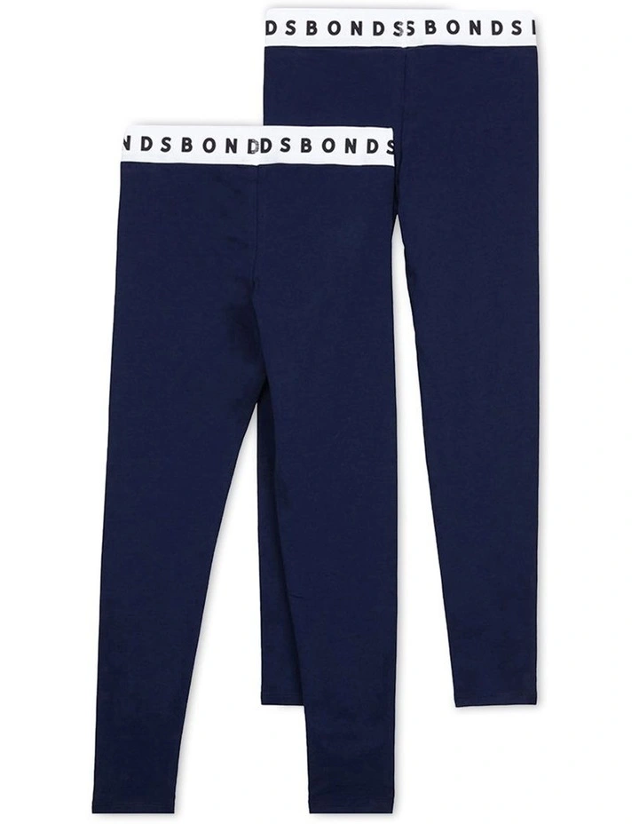 Hipster Legging 2 Pack (Sizes 1-10) in Navy image 2