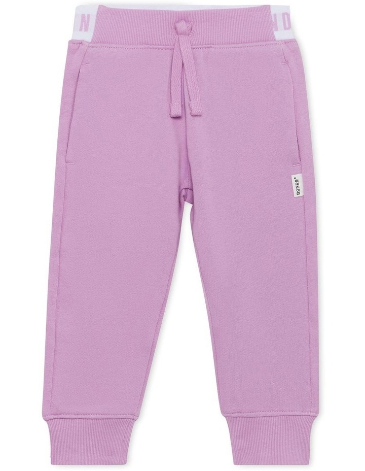 Logo Fleece Trackie in Purple Peonie Purple