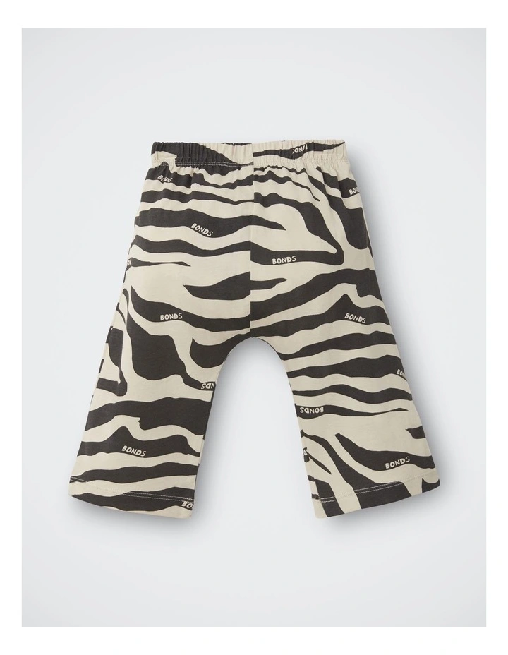 Baby Roomies Tape Wide Leg Pant in Zebra Dash Stone Throw image 2