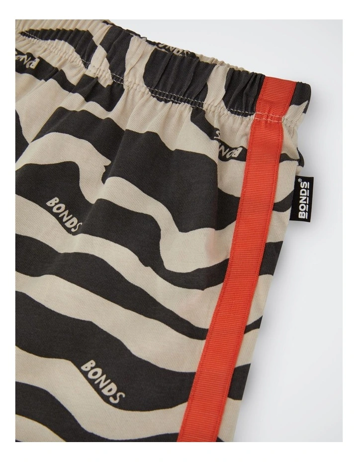 Baby Roomies Tape Wide Leg Pant in Zebra Dash Stone Throw image 3