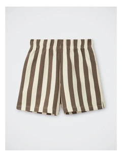 Kids Soft Threads Short in Bonds Vertical Small Stripe Brown