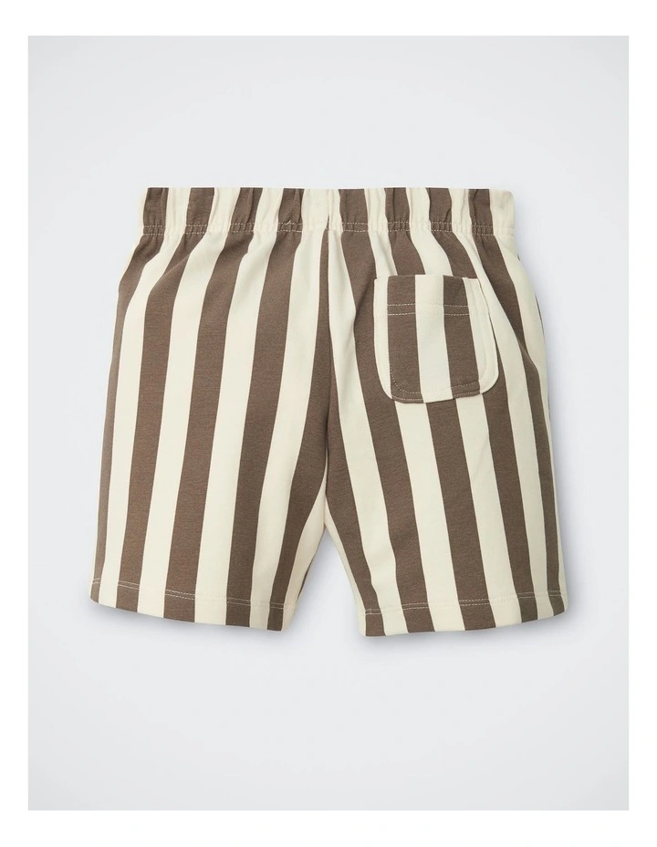 Kids Soft Threads Short in Bonds Vertical Small Stripe Brown image 2