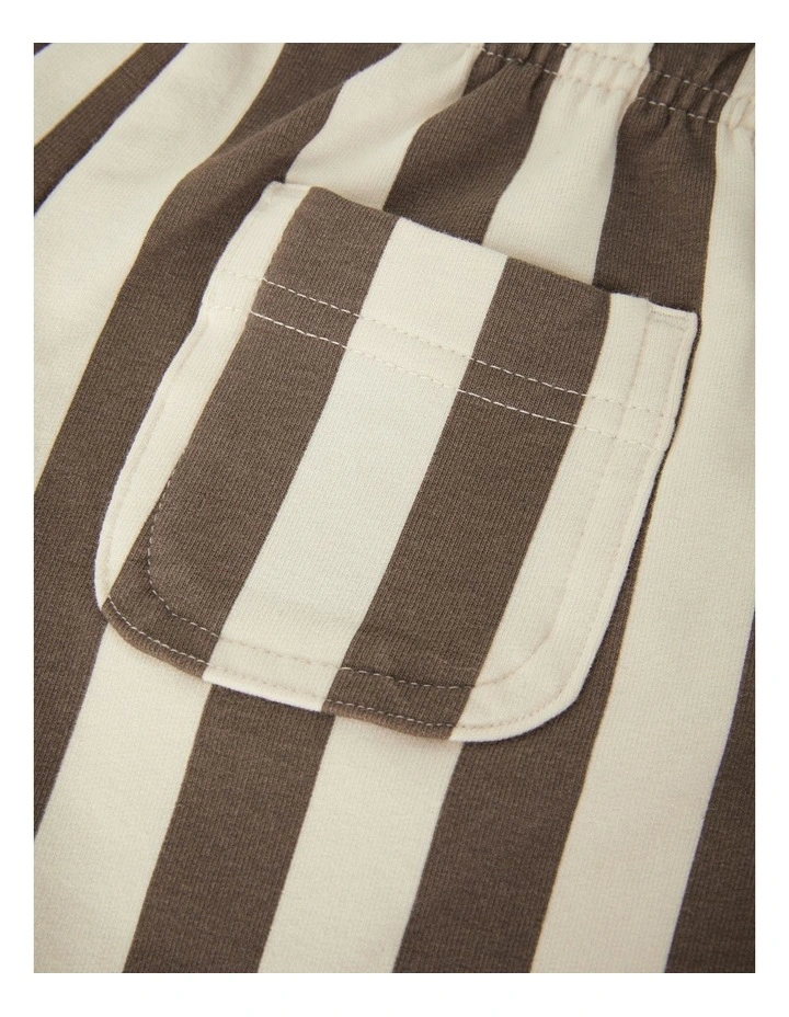 Kids Soft Threads Short in Bonds Vertical Small Stripe Brown image 3