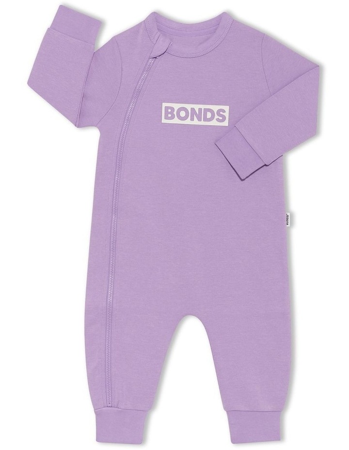 Tech Sweats Zip Wondersuit in Cotton Purple Pansy Purple