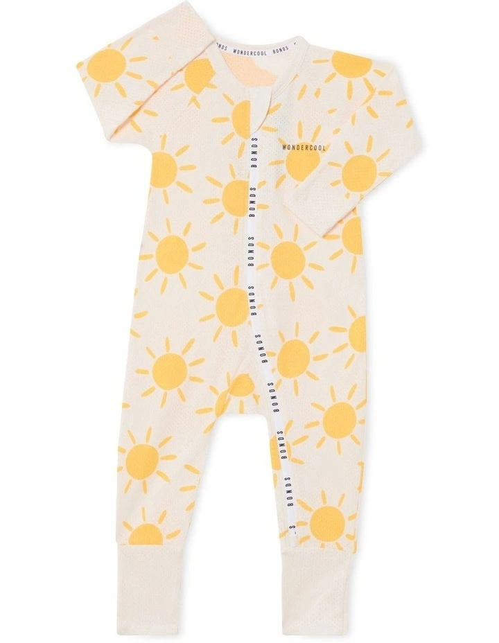 Baby Eyelet Zip Wondersuit Print Y2E in Yellow image 1