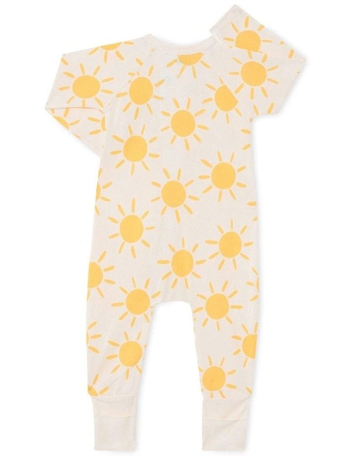 Baby Eyelet Zip Wondersuit Print Y2E in Yellow image 2