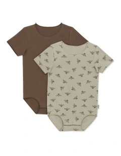 Wonderbodies Bodysuit 2 Pack in Honey Bee/Truffle