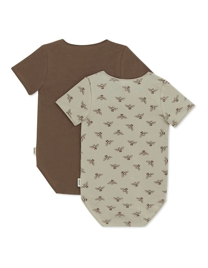 Wonderbodies Bodysuit 2 Pack in Honey Bee/Truffle image 2
