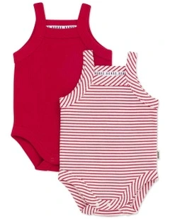 Newbies Rib Singlet Suit 2 Pack in Multi