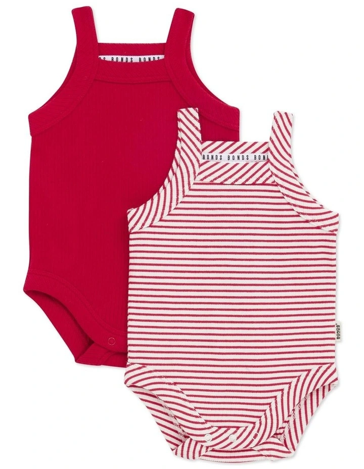 Newbies Rib Singlet Suit 2 Pack in Multi image 1