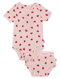Baby Newbies Organic Cotton 2 Pack in Love Heart Sparkle