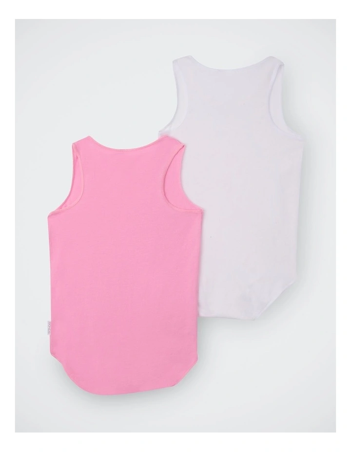 Baby Value Singletsuit 2 Pack in Pink and White image 2