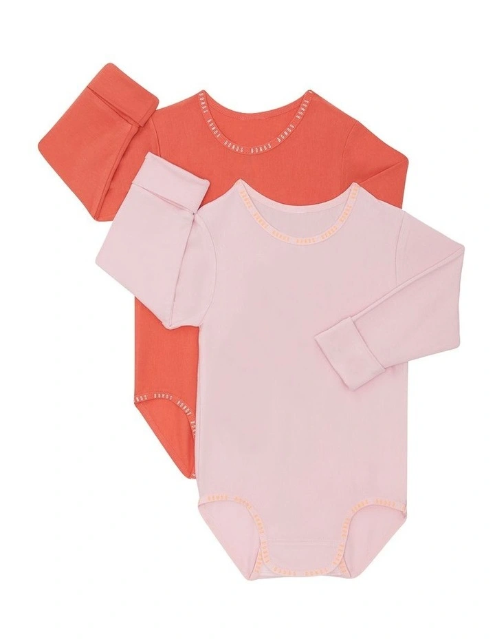Baby Wondergrow Long Sleeve Bodysuit 2 Pack in Pink image 1