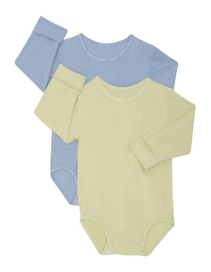 Baby Wondergrow Long Sleeve Bodysuit 2 Pack in Multi image 1