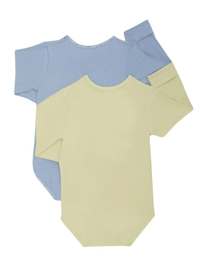 Baby Wondergrow Long Sleeve Bodysuit 2 Pack in Multi image 2