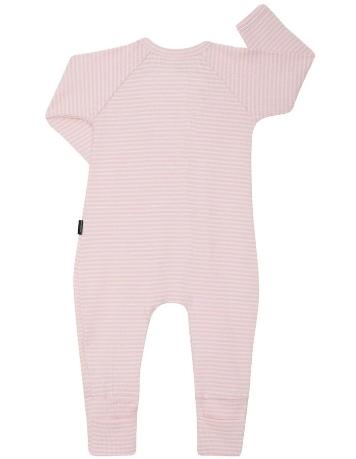 Baby Newbies Wide Needle Rib Zippy in Pink image 2