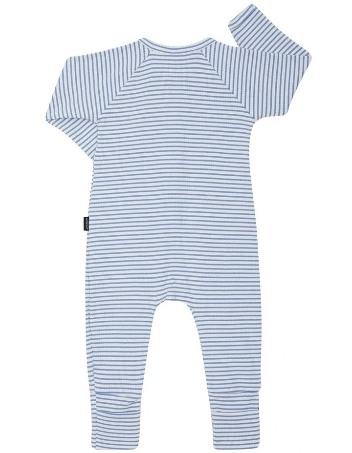 Baby Newbies Wide Needle Rib Zippy in Blue image 2