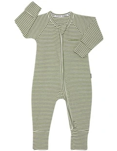 Baby Newbies Wide Needle Rib Zippy in Khaki