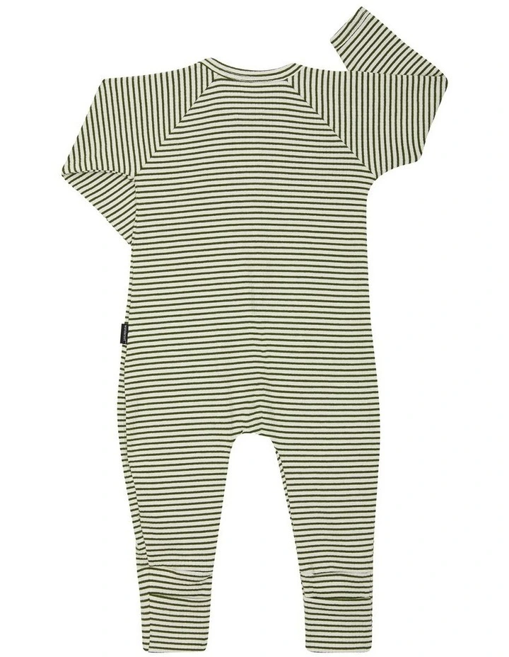 Baby Newbies Wide Needle Rib Zippy in Khaki image 2