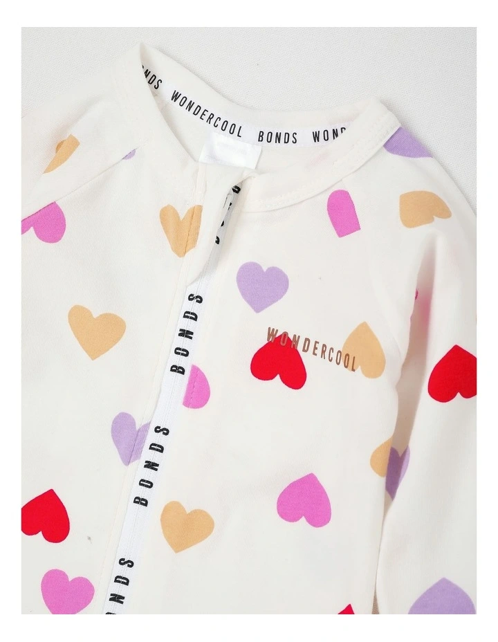 Baby Wondercool Zip Wondersuit in Heart Confetti image 3