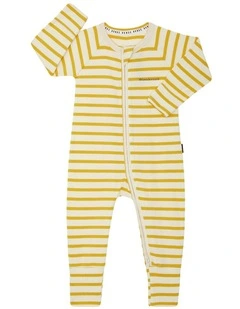 Baby Wide Needle Rib Zippy in Yellow