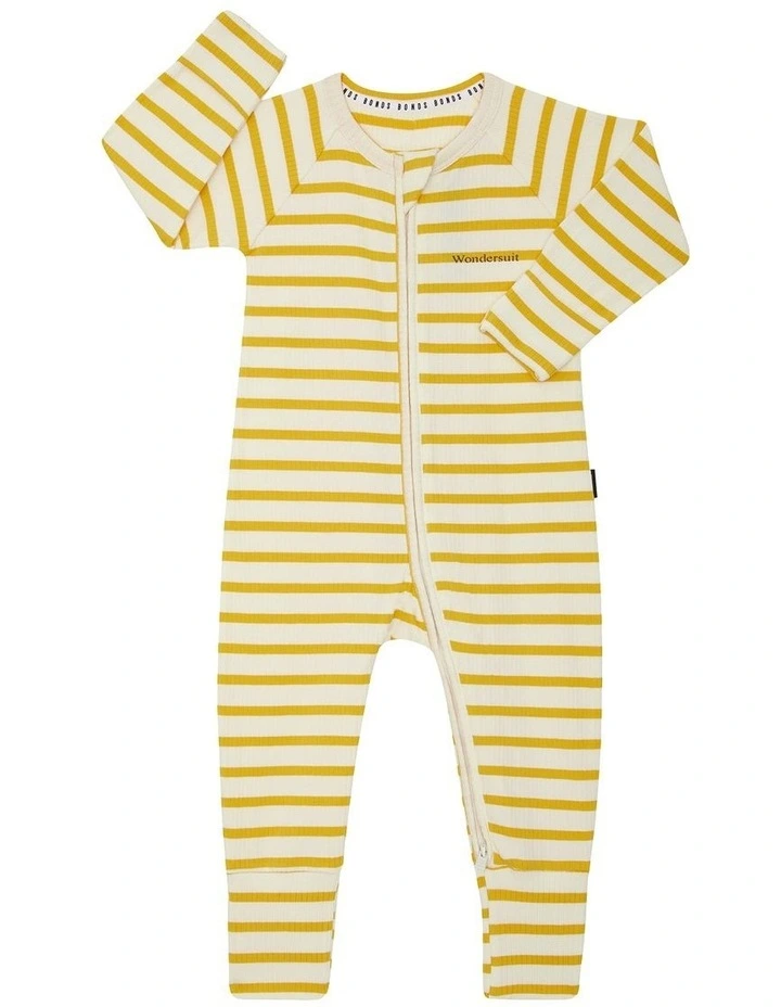 Baby Wide Needle Rib Zippy in Yellow image 1