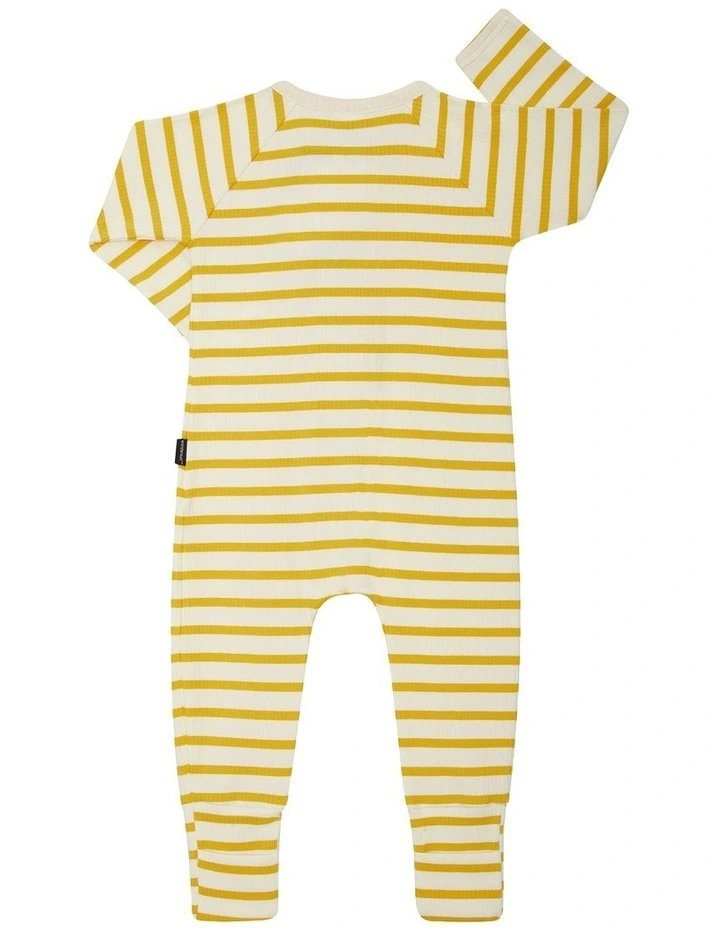 Baby Wide Needle Rib Zippy in Yellow image 2