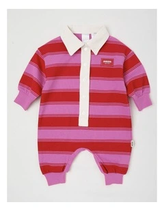 Baby Rugby Onesie in Red