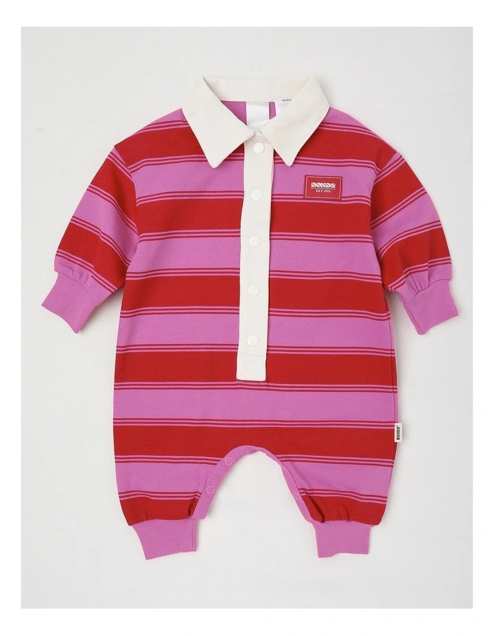 Baby Rugby Onesie in Red image 1