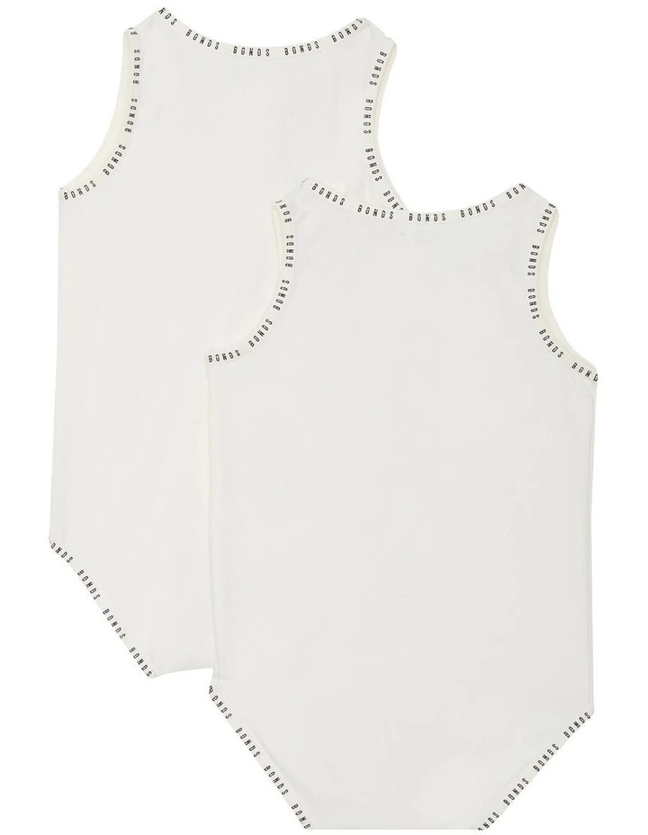Baby Wondergrow Singletsuit 2 Pack in White image 2