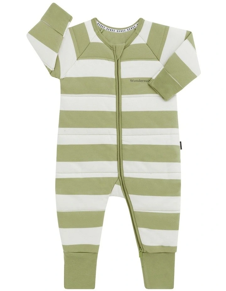 Baby Padded Zip Wondersuit in Green image 1
