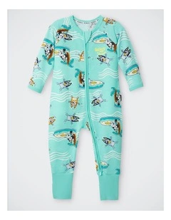 Baby Bluey x Bonds Zip Wondersuit in Print Jvu