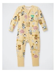 Baby Bluey x Bonds Zip Wondersuit in Print Zwh