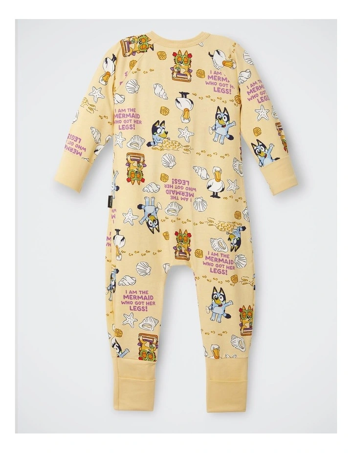 Baby Bluey x Bonds Zip Wondersuit in Print Zwh image 2