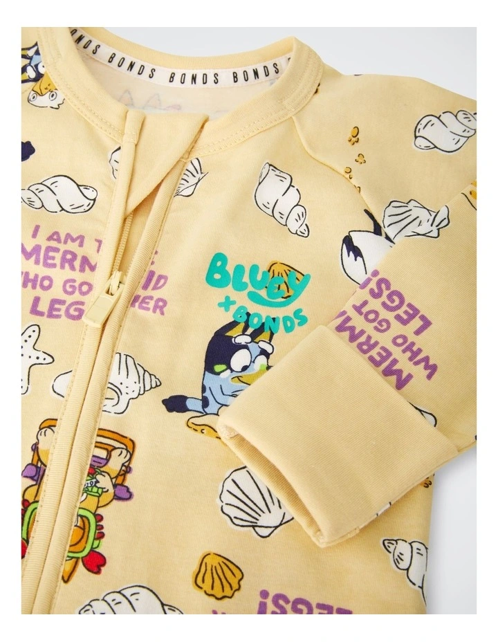 Baby Bluey x Bonds Zip Wondersuit in Print Zwh image 3