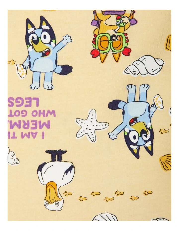 Baby Bluey x Bonds Zip Wondersuit in Print Zwh image 4