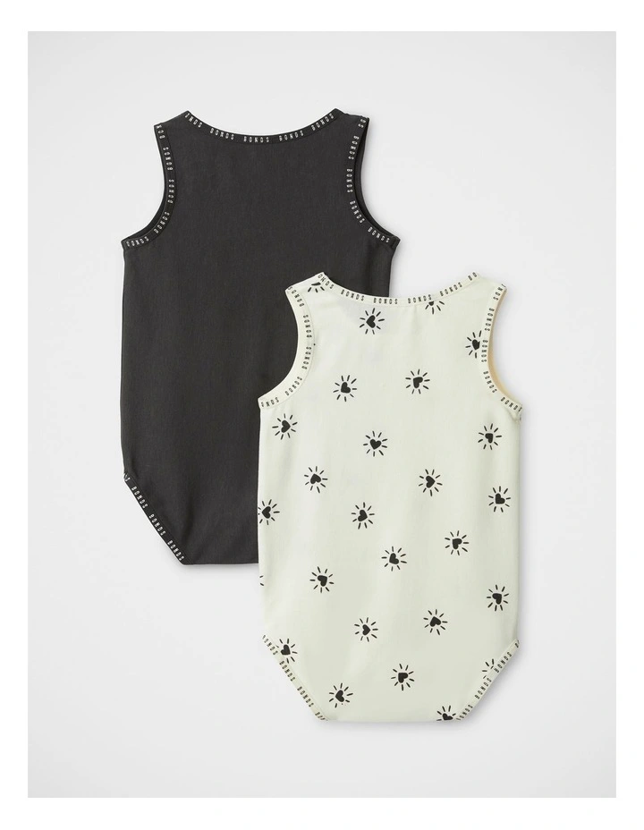 Baby Wondergrow Print Singletsuit 2 Pack in image 2