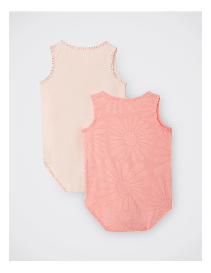 Baby Wondergrow Textured Singletsuit 2 Pack in Sunday Sun / Spiced Nutmeg image 2