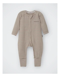 Baby Newbies Wide Needle Rib Zippy in Stripe Jqw