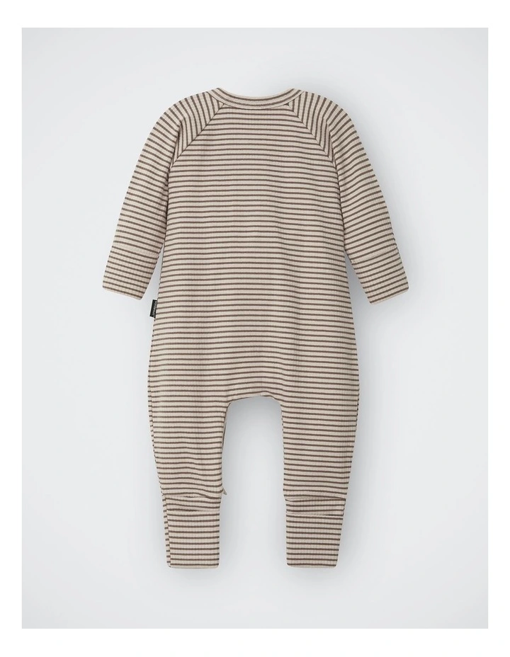 Baby Newbies Wide Needle Rib Zippy in Stripe Jqw image 2